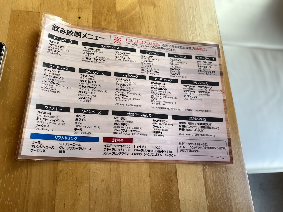 Terrace BBQ & Private Party Shibuya Garden Room 4F menu 1