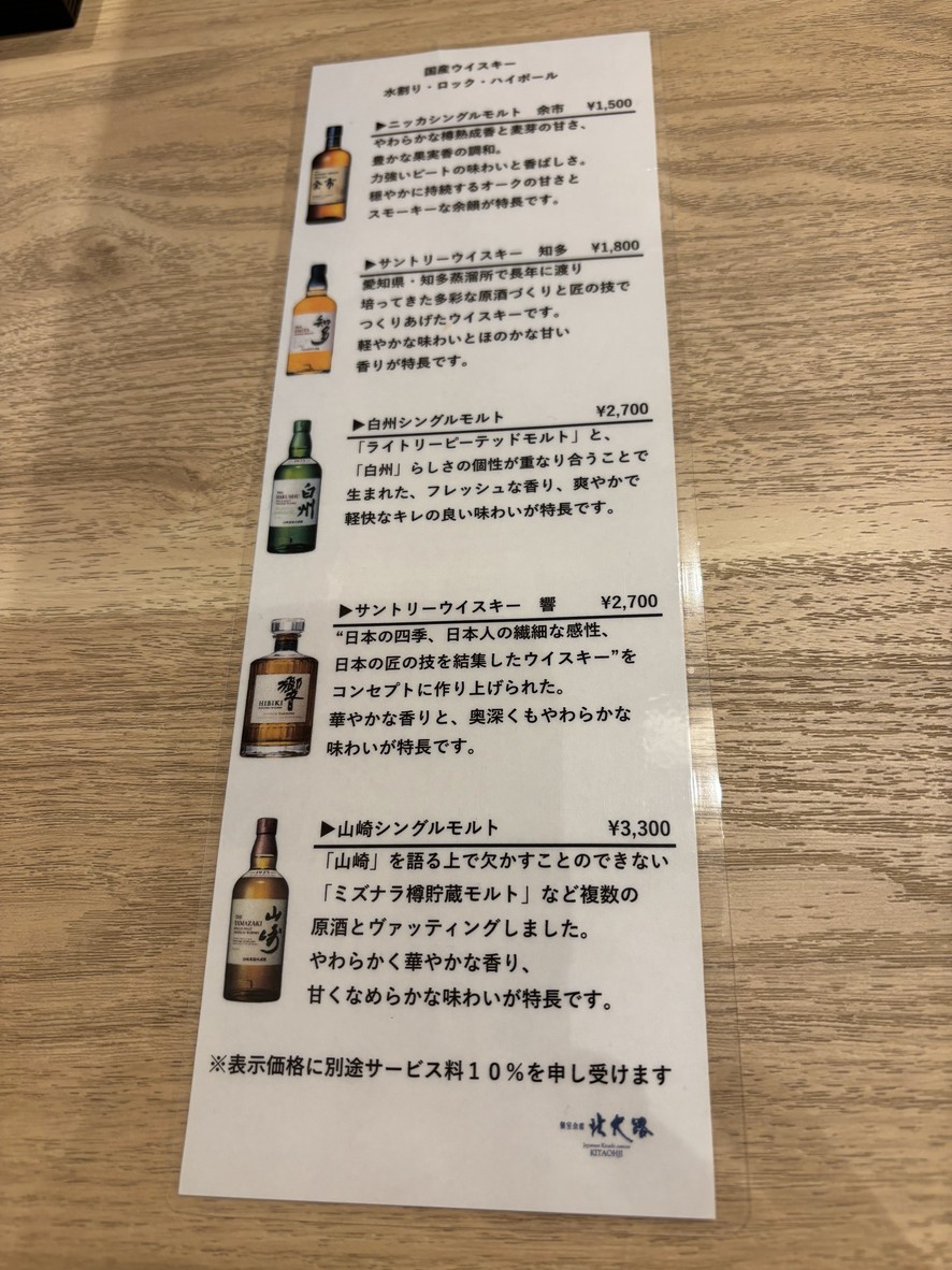 Kitaohji Shinjuku Saryo menu 5