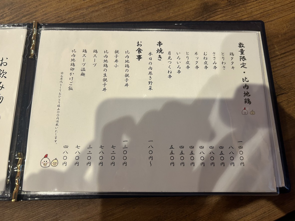 Torinomi Dokoro Kokko menu 3