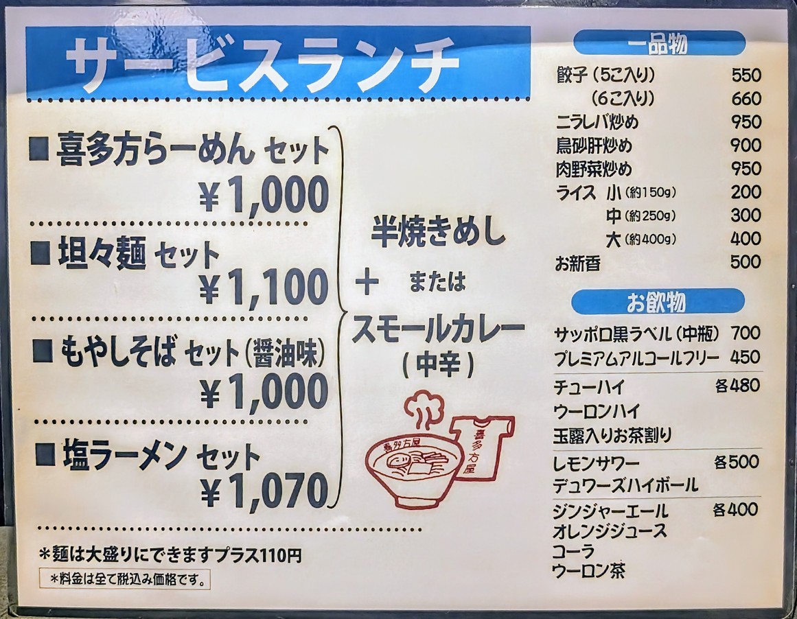 Kitakataya menu 2
