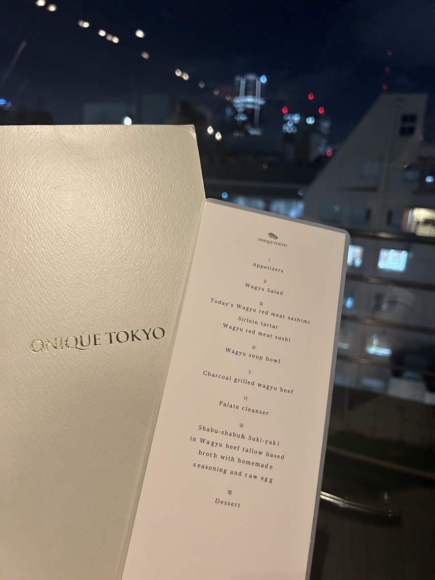 ONIQUE TOKYO menu 1