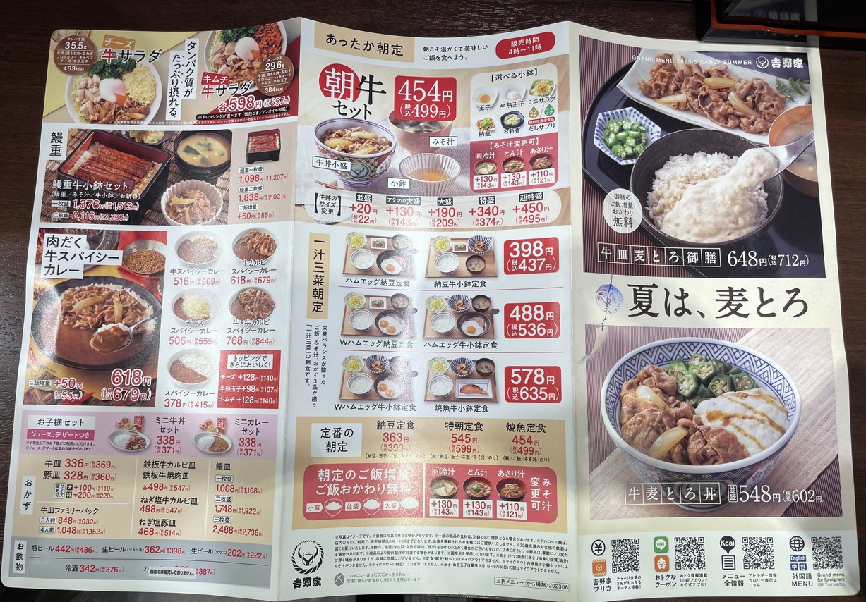 Yoshinoya menu 4