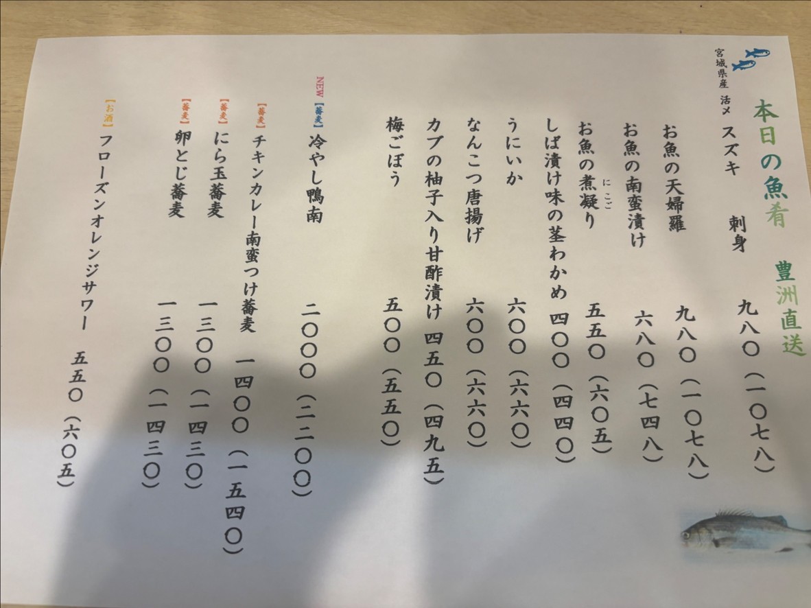 RaichoTeuchi Soba menu 1