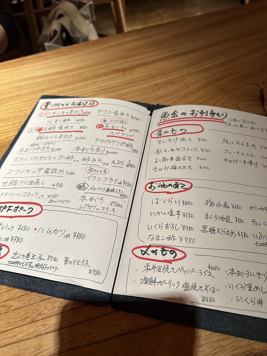 Uokin Roppongi menu 4