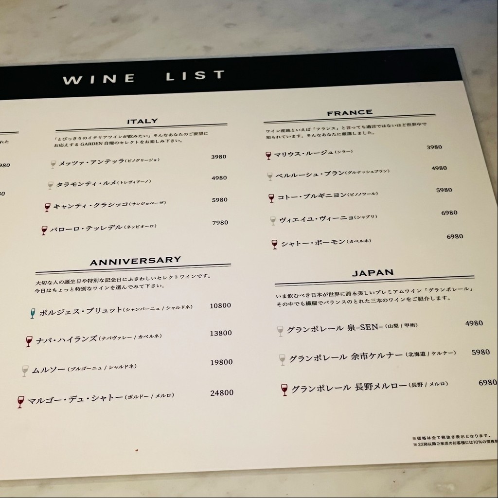 GARDEN Bistro&Wine menu 7