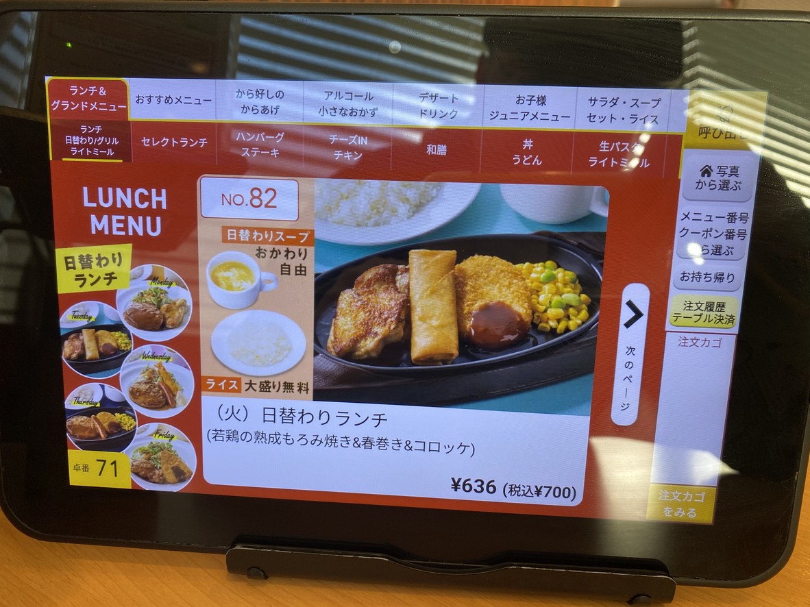 Gusto Nerima Mukoyama Branch menu 1