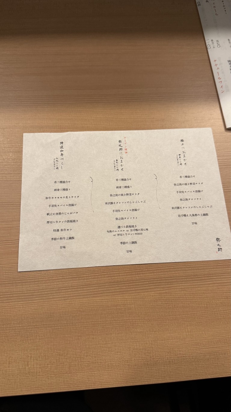 Nakmeguro Izakaya Yanosuke menu 3