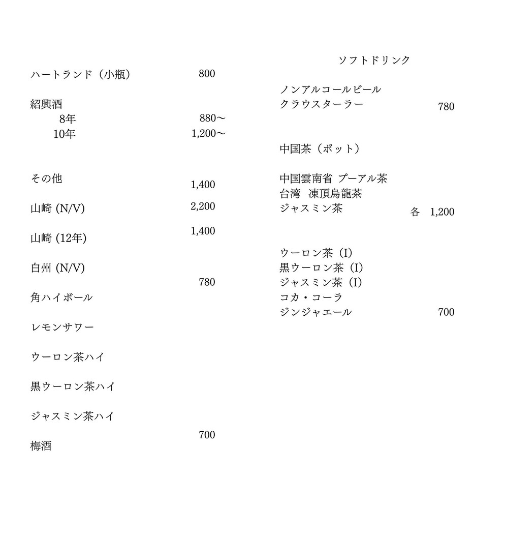 Chinese Restaurant Touka menu 4