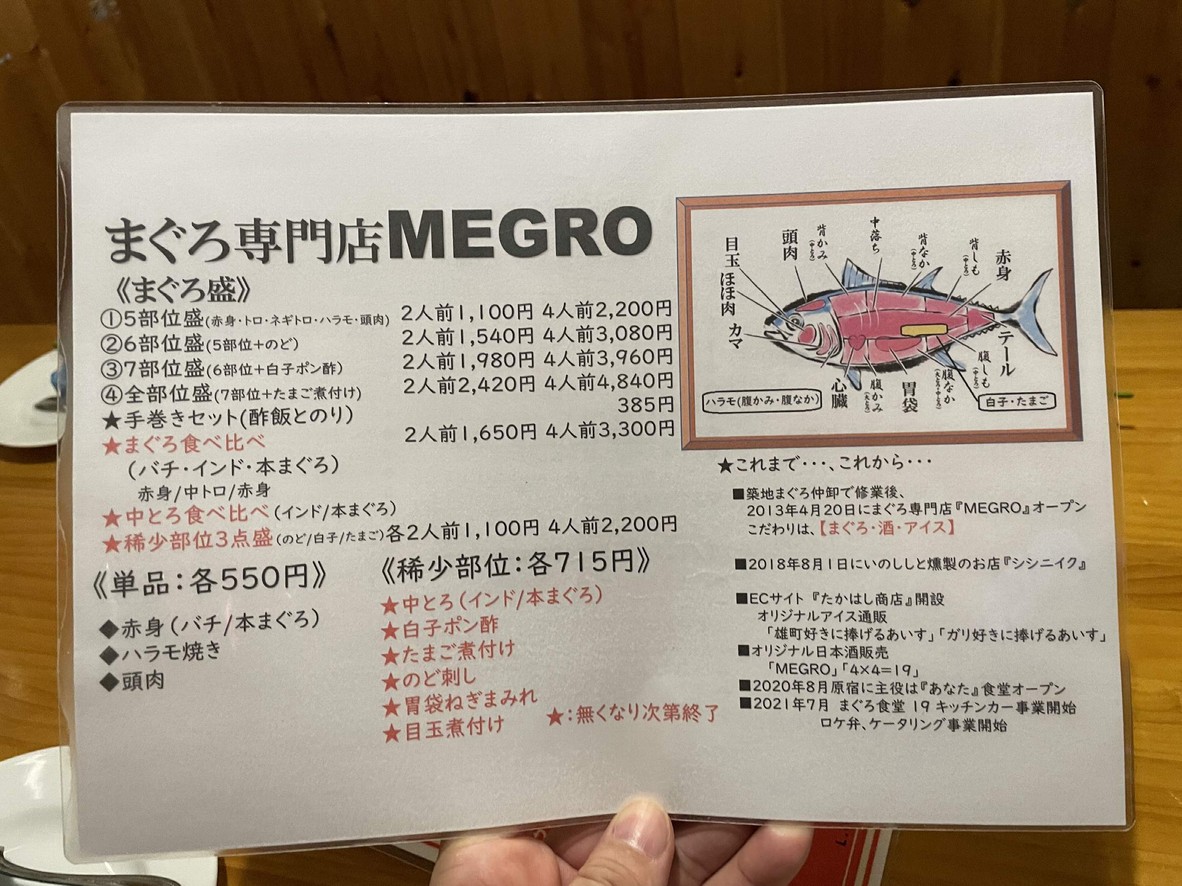 MEGRO menu 1