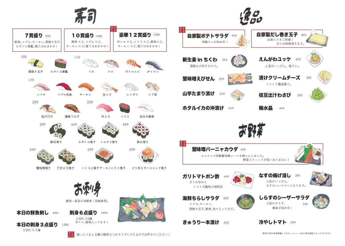 Sushi Sumibi Shimokitazawa menu 1