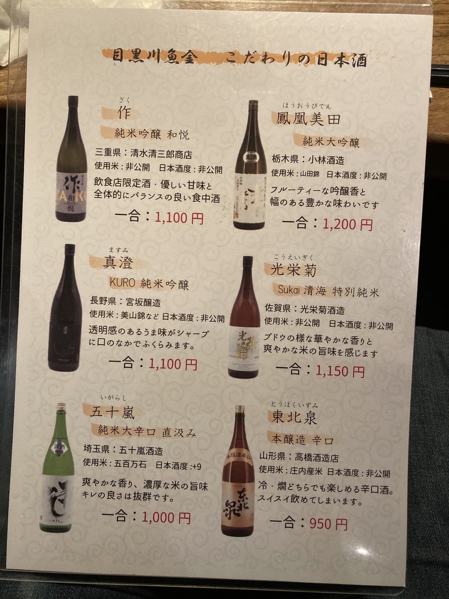 Meguro River Uokin menu 4