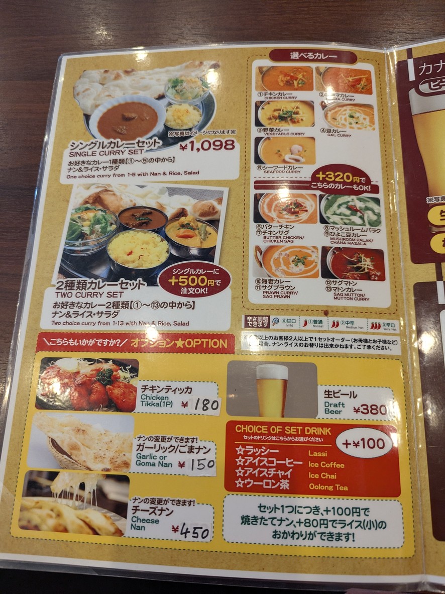 Khanapina Higashi Ueno menu 3