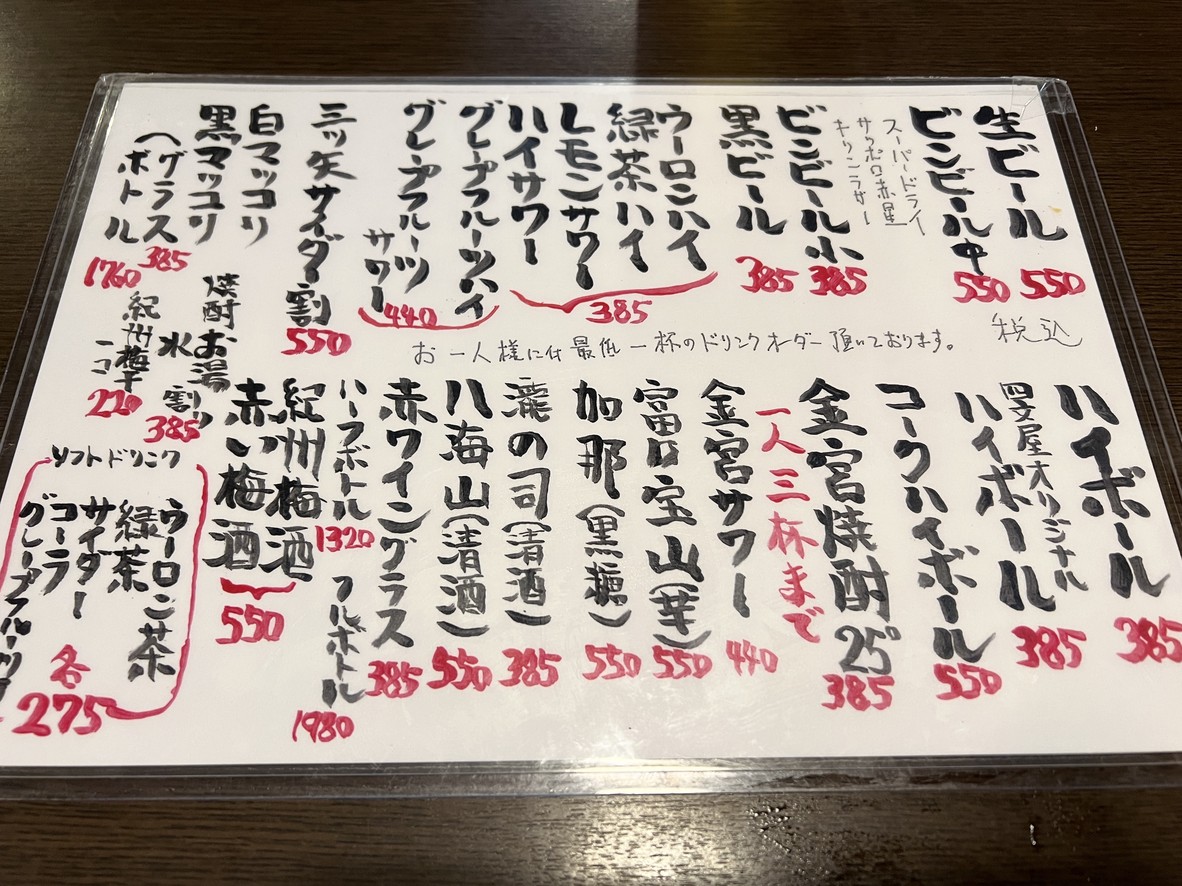 Gyu no simonya menu 2