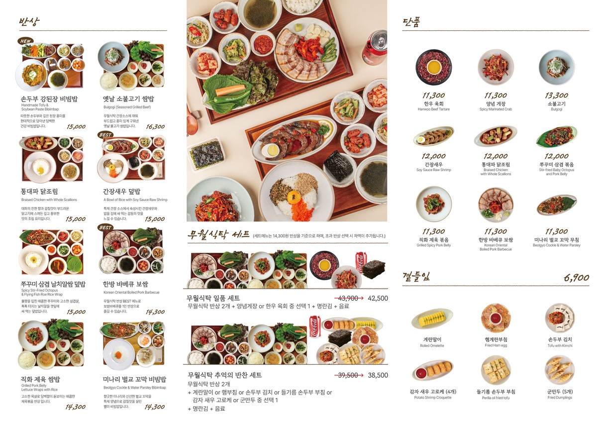 Muwol Table, Gangnam Express Terminal menu 1