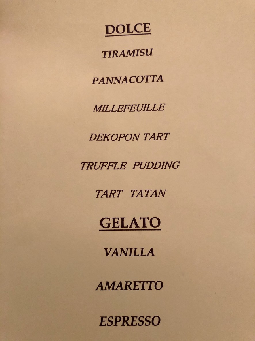 Italian restaurant Cucina Hirata Azabu menu 2