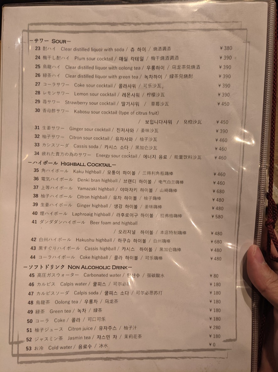 Nikujiru Gyoza no Dandadan Toritsu Daigaku-ten menu 5