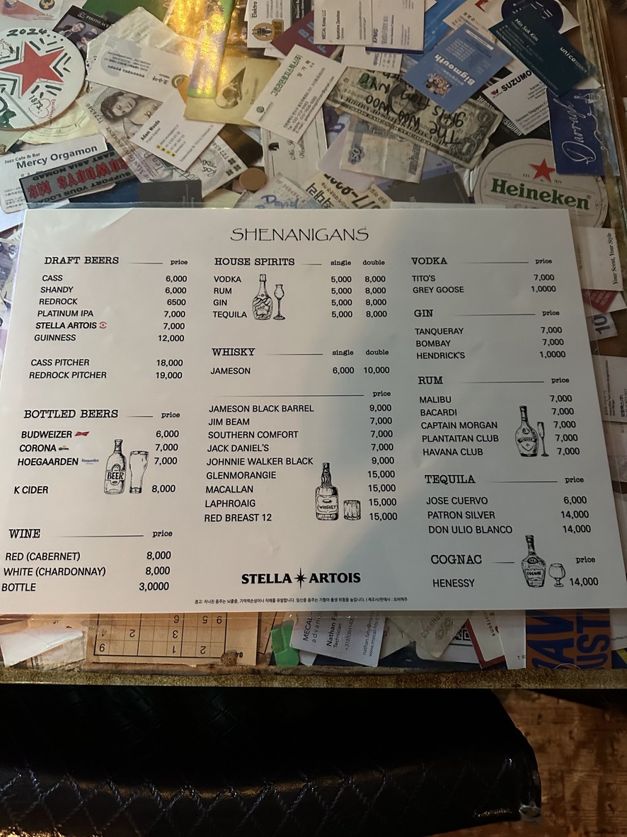 shenanigans irish pub menu 1