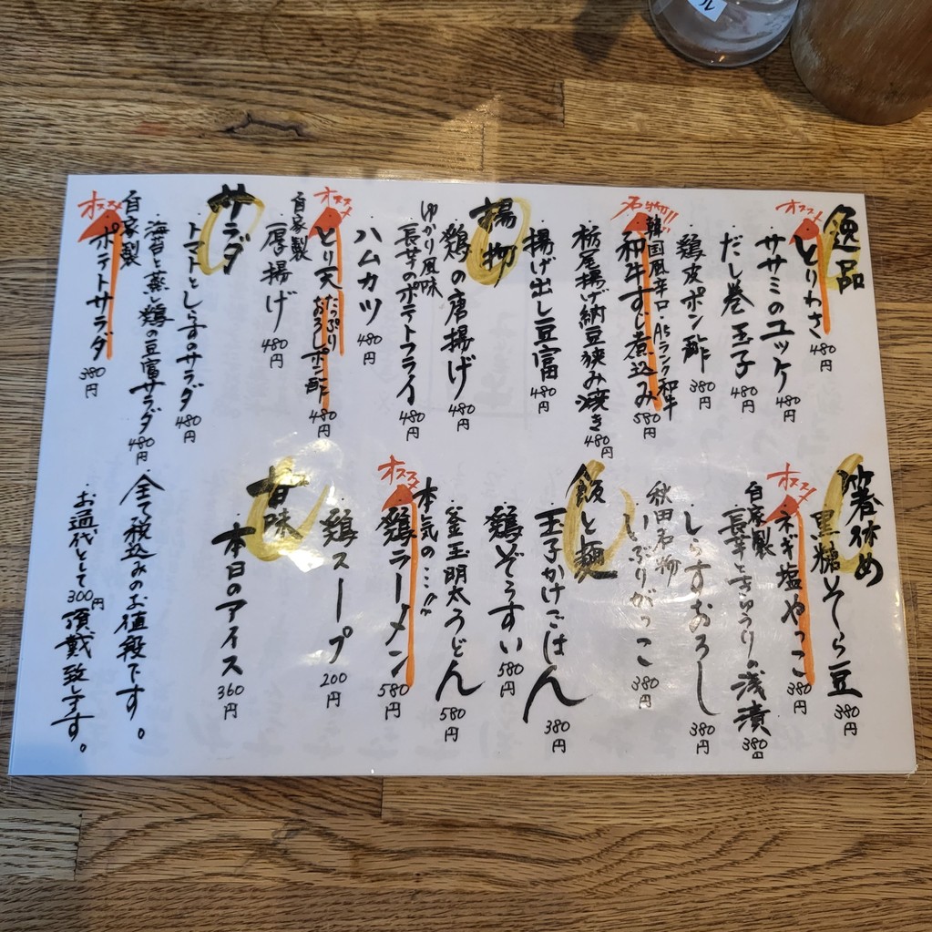 Nakayama Shoten menu 1