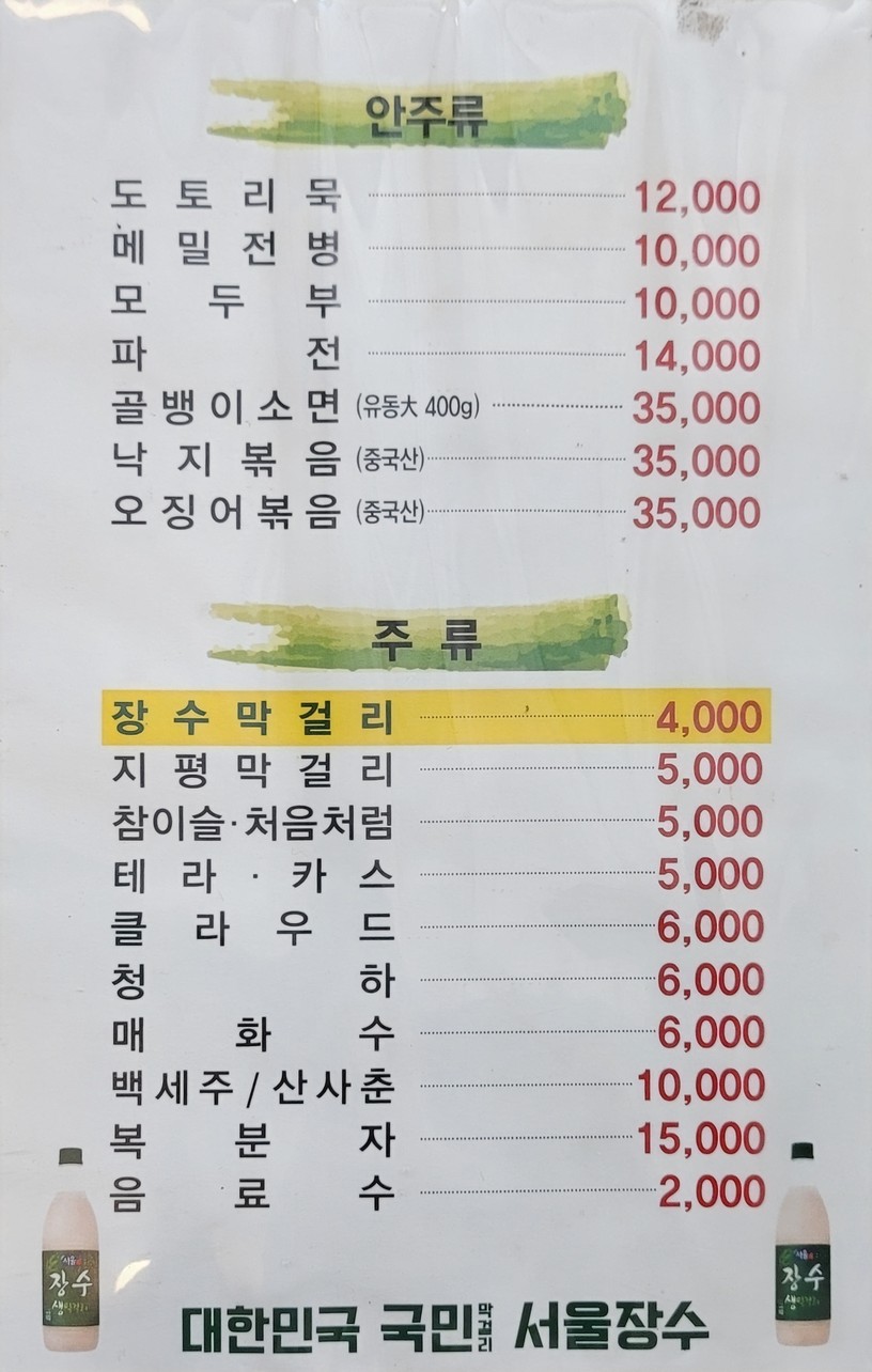 Bongam Sikdang menu 2