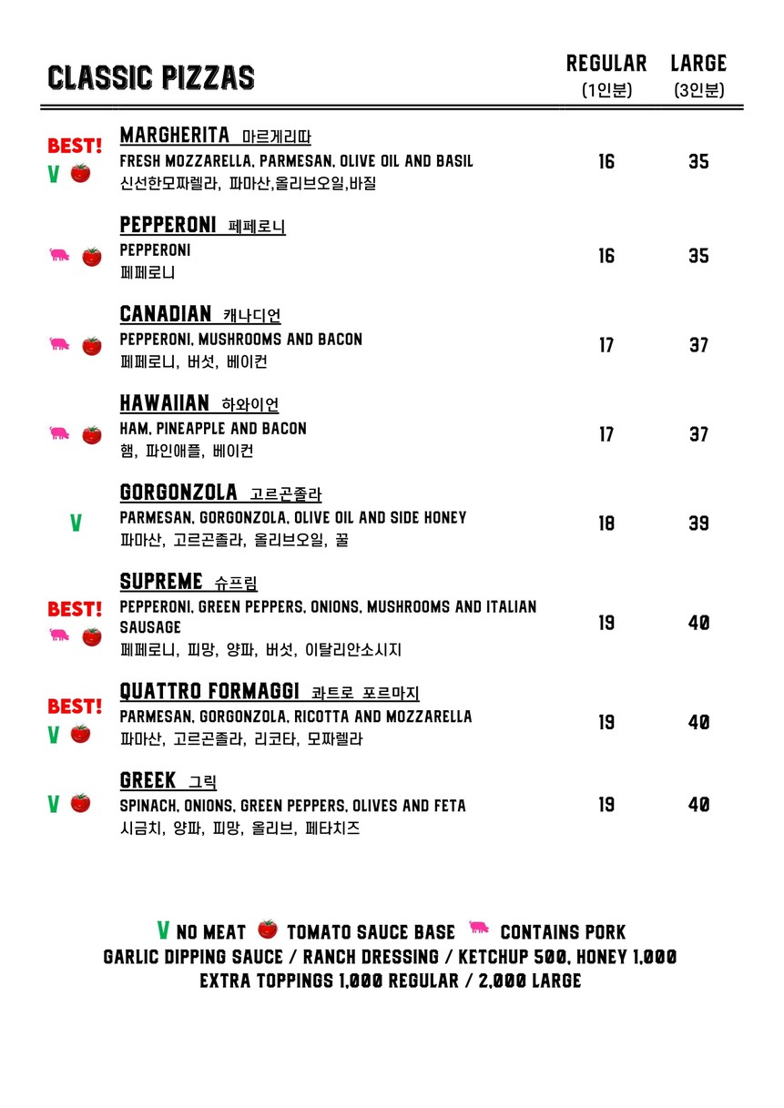 The Pizza Peel menu 1