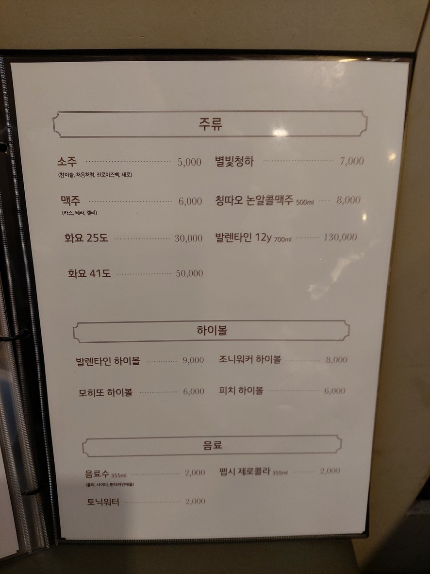 Onyuwol Sikdang Principal menu 5