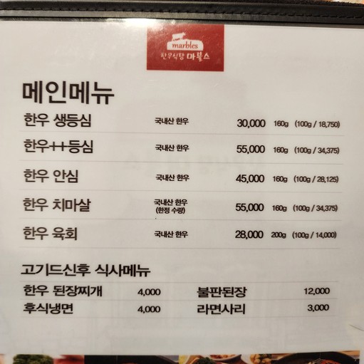 Beef Restaurant Marbles