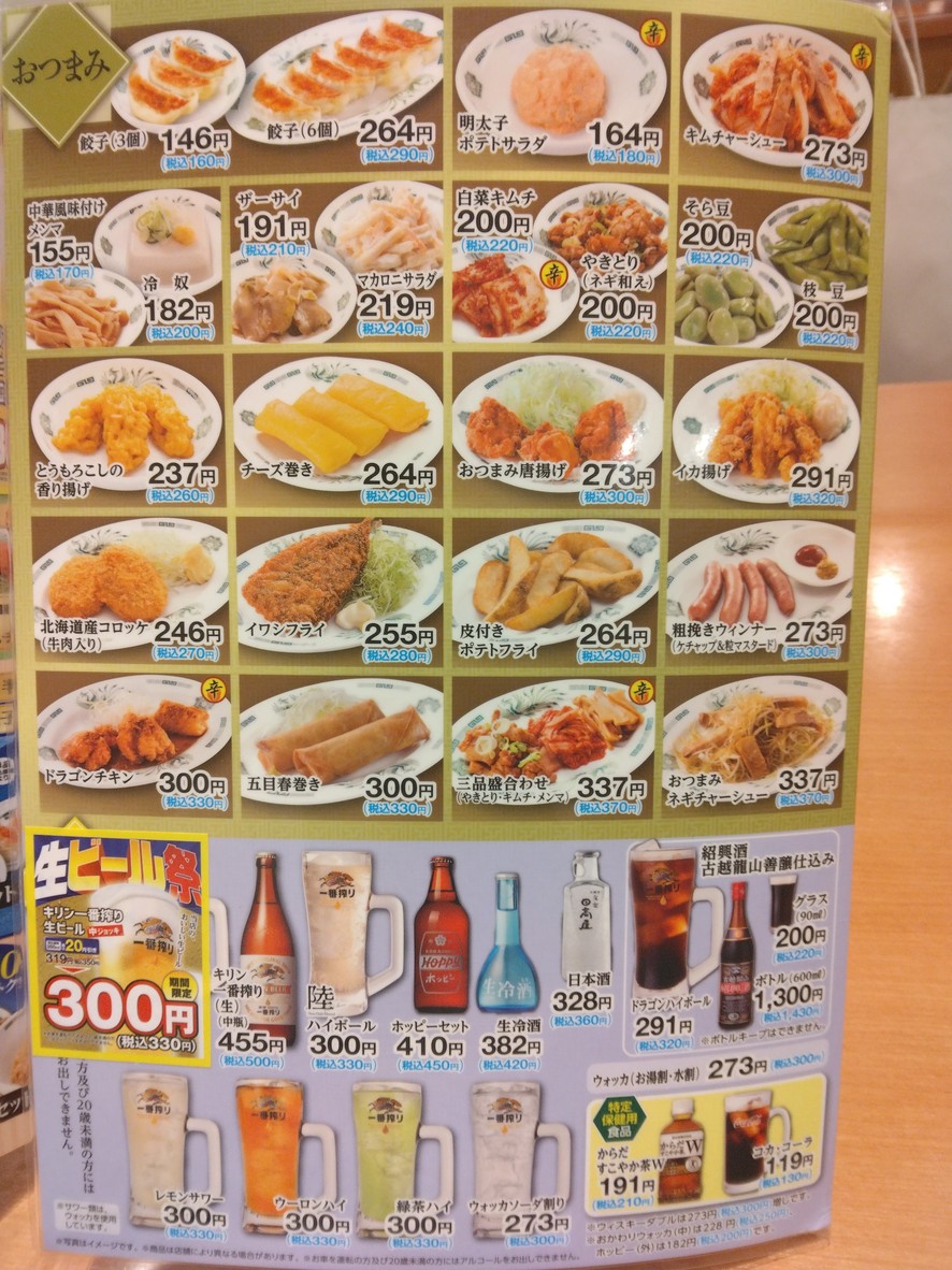 Hidakaya Sangenjaya Chazawadori menu 1