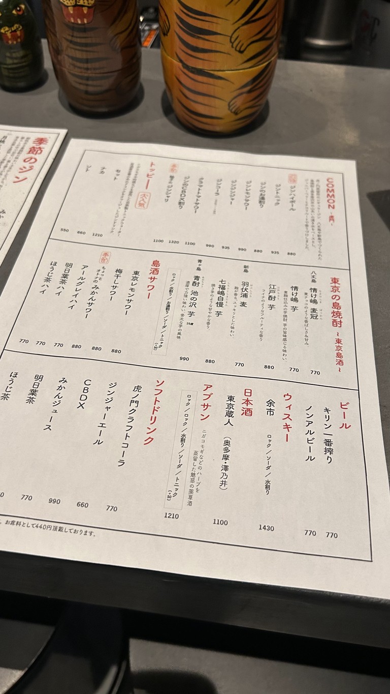 Toranomon Yokocho menu 3