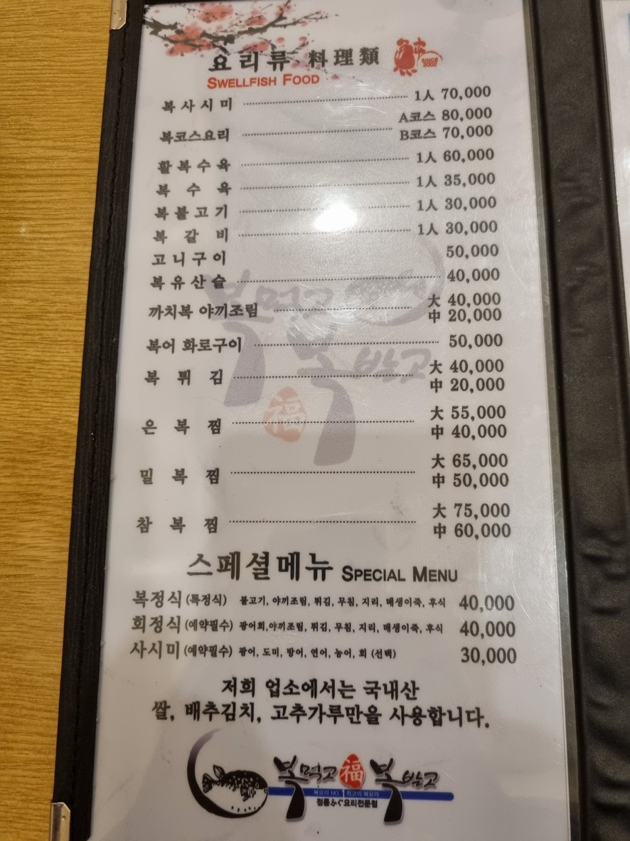 Come pescado globo y recibe buena suerte menu 1