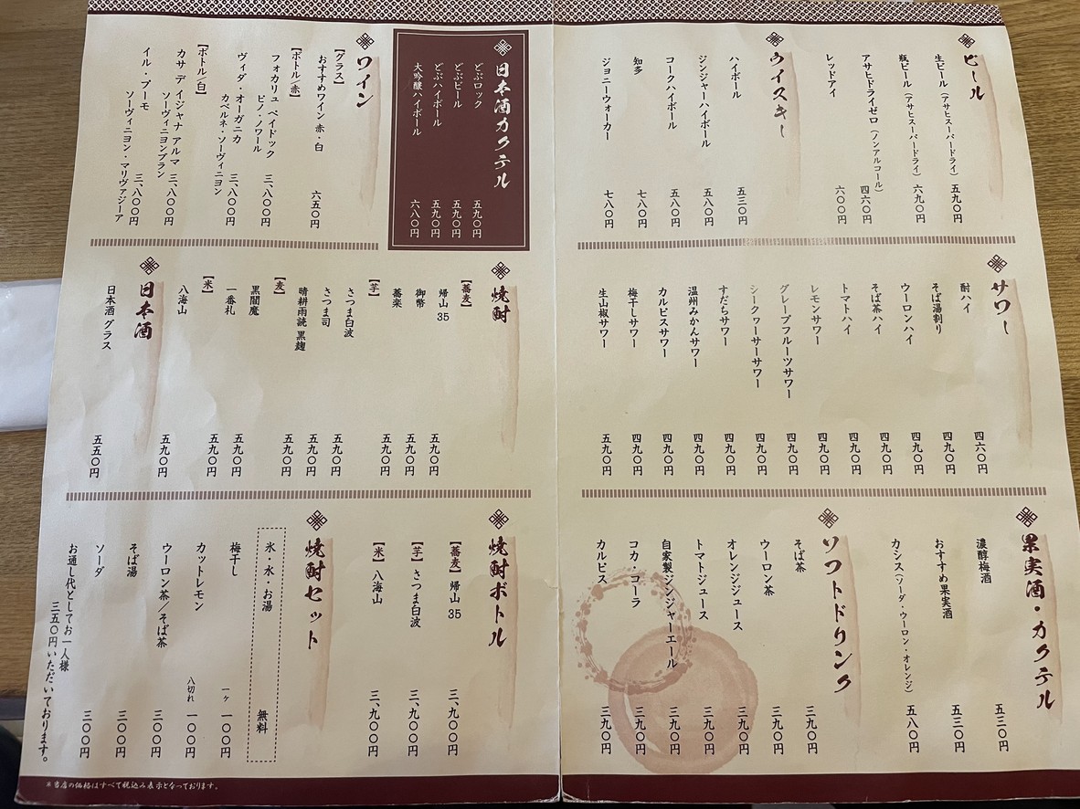 Sobamichi 서쪽 menu 5