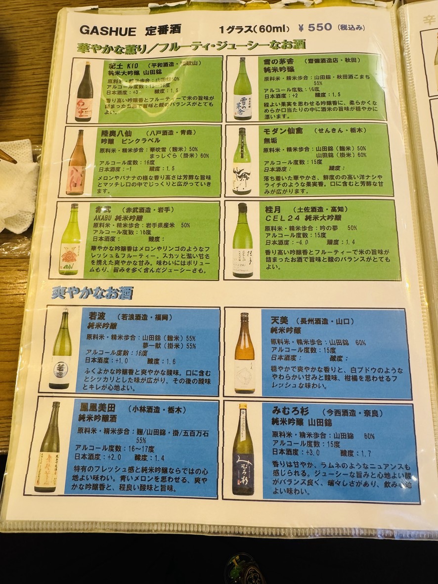 Premium Sake Pub Gashue menu 1