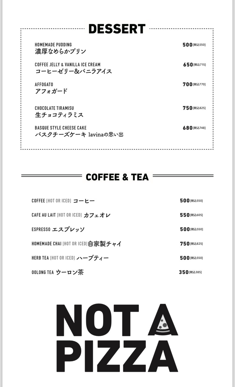 NO ES UNA PIZZA menu 4