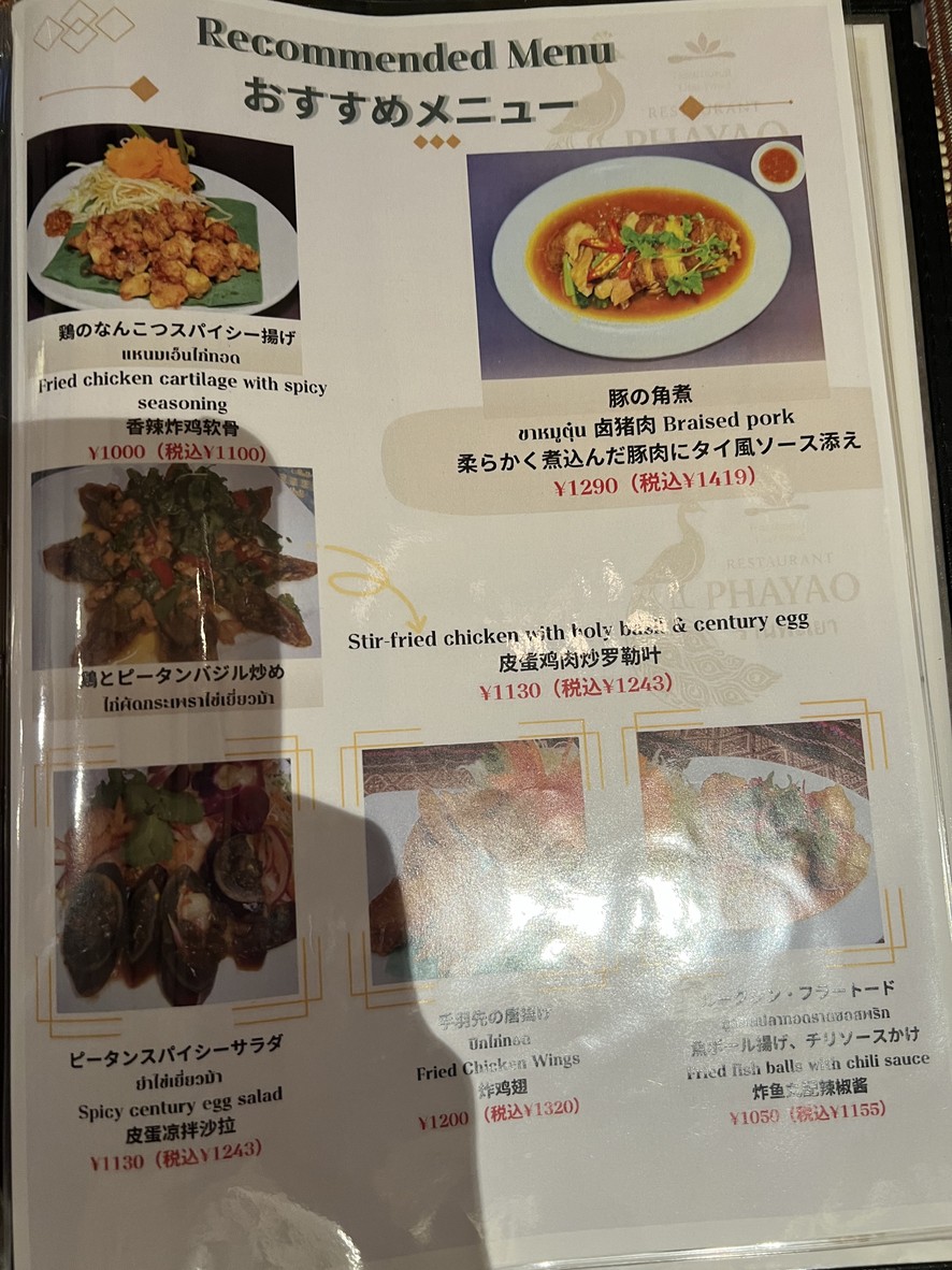 Pha Yao menu 8