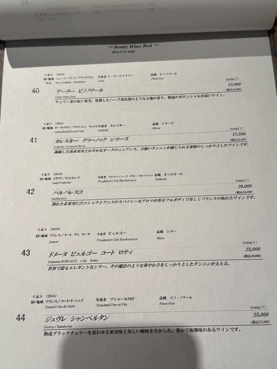 Yakitori, Gibier, Wine Toriou (Toriou) menu 4