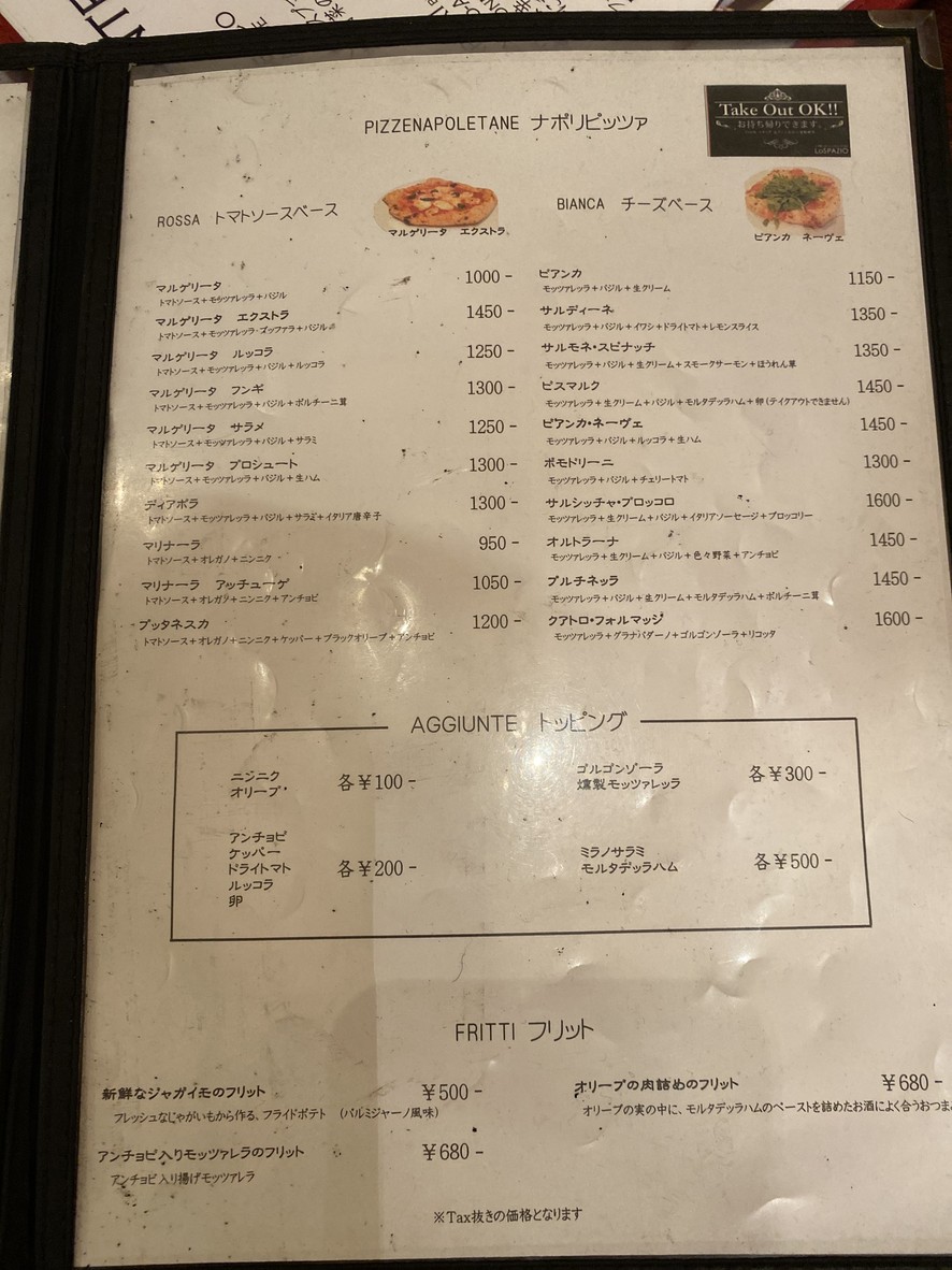 Lo Spazio menu 3