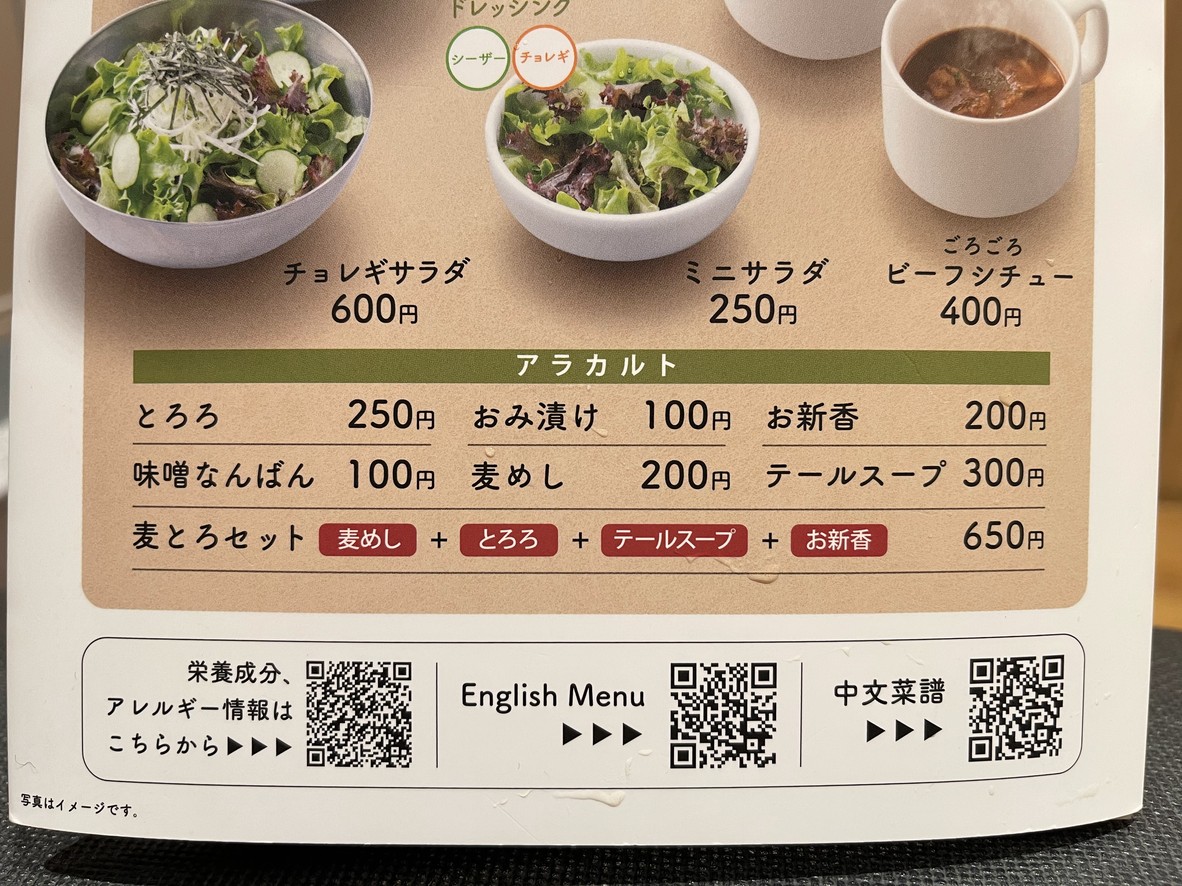 Negishi Ueno Station Front Branch menu 6