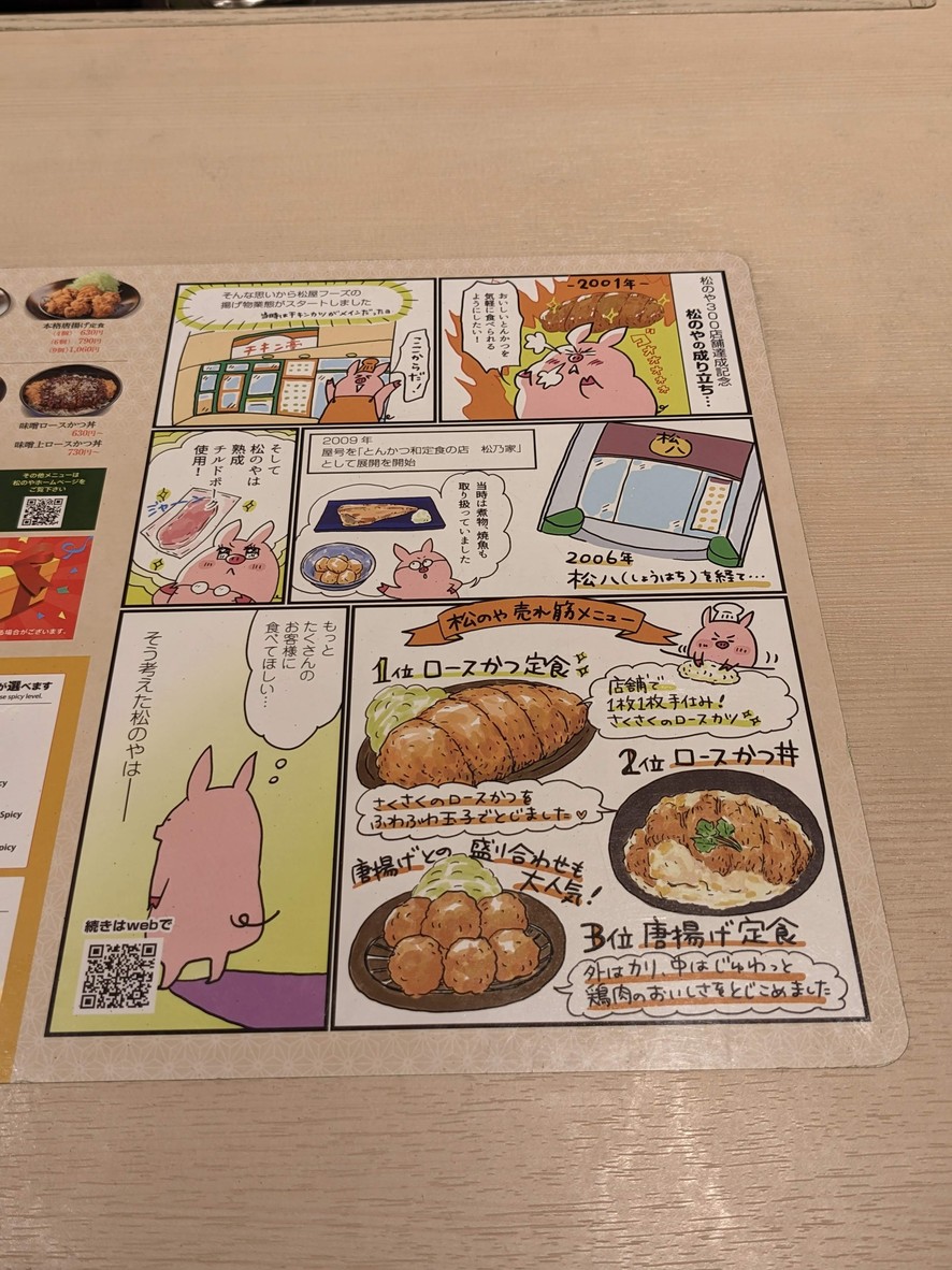 마츠노야 menu 1