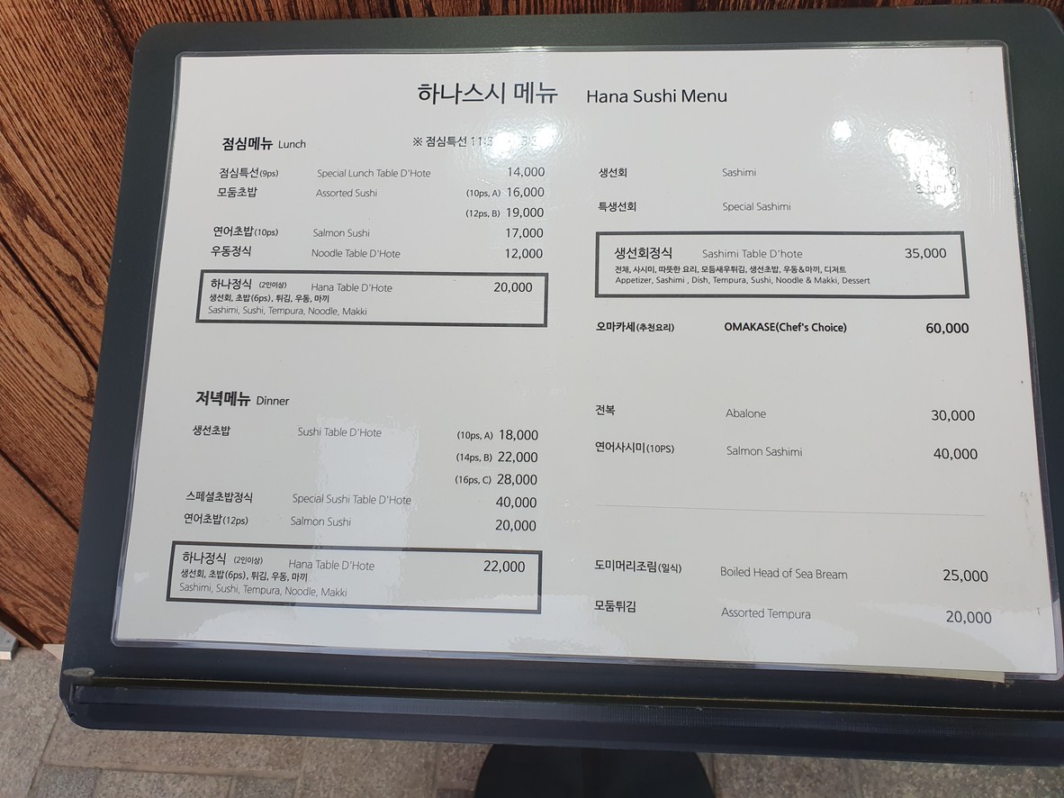 Hanasushi (Sucursal Gasan) menu 1