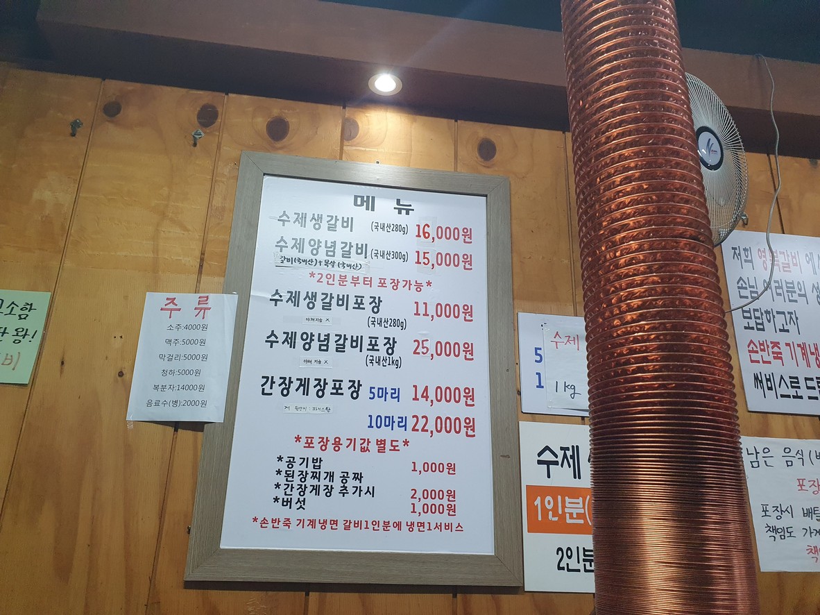 Costillas Yeongbok menu 1