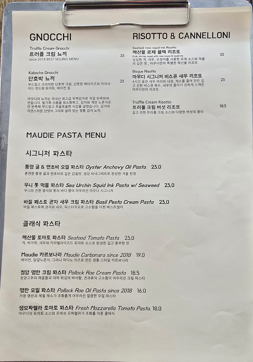 Maudie MAUDIE menu 3