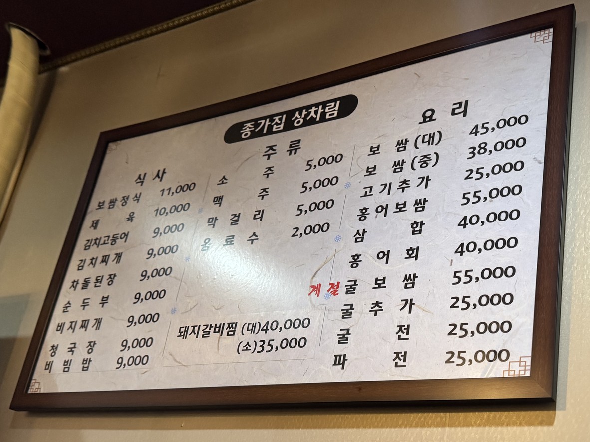 Jong-Gajib menu 1