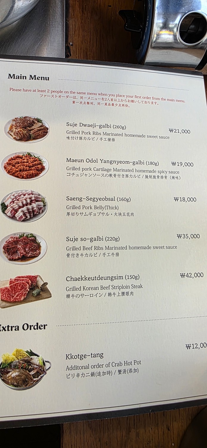 Gyodae Galbijip City Hall menu 1