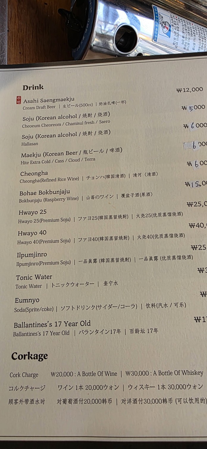 Gyodae Galbijip City Hall menu 3