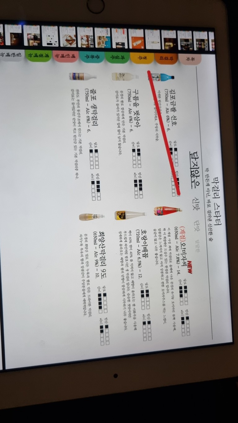Miribol Bap-sangsang (Mesa de arroz y licor de Miribol) menu 2