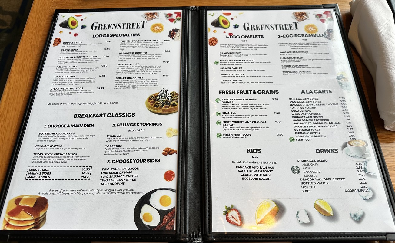 Greenstreet menu 2