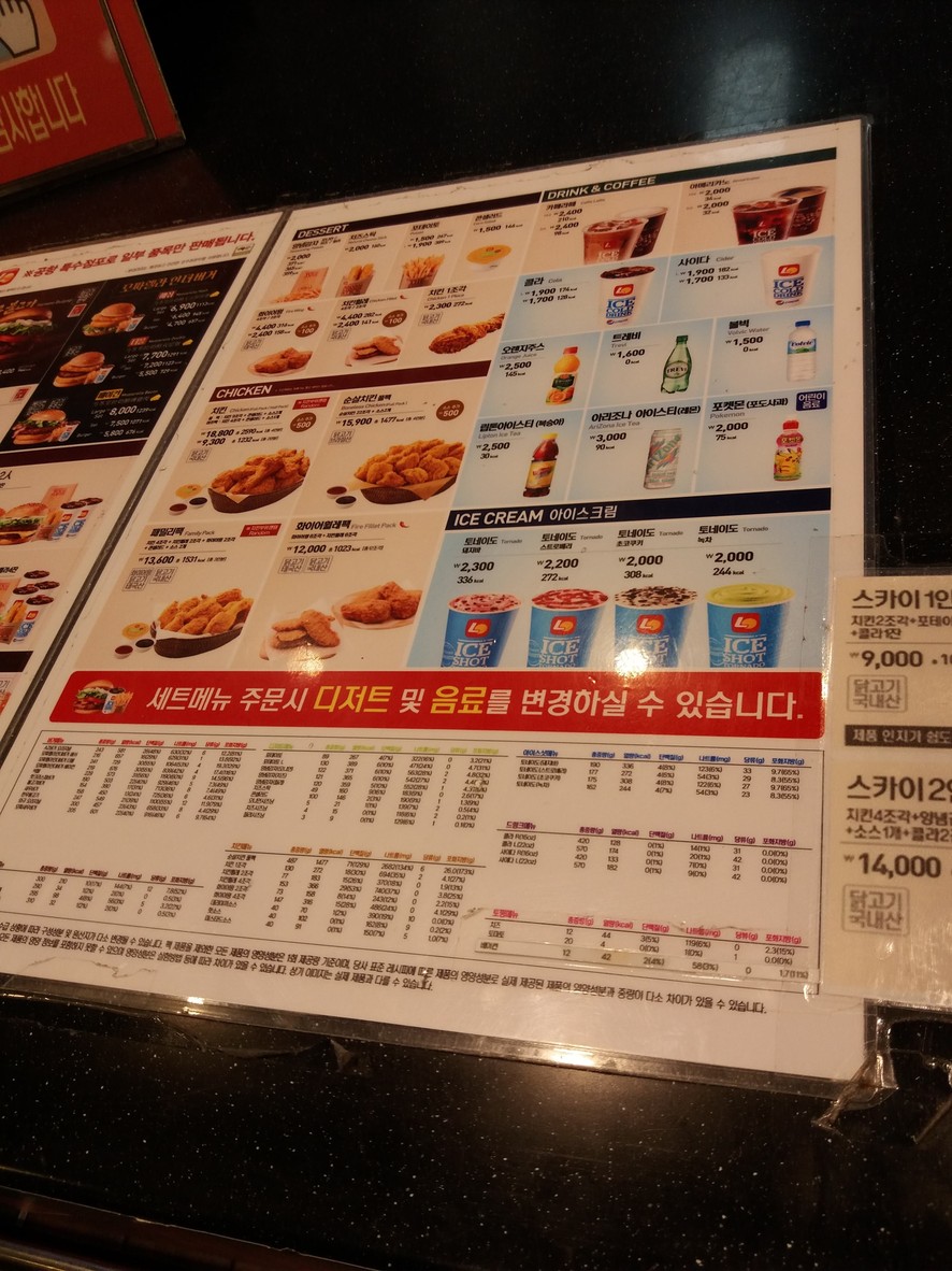 LOTTERIA menu 2