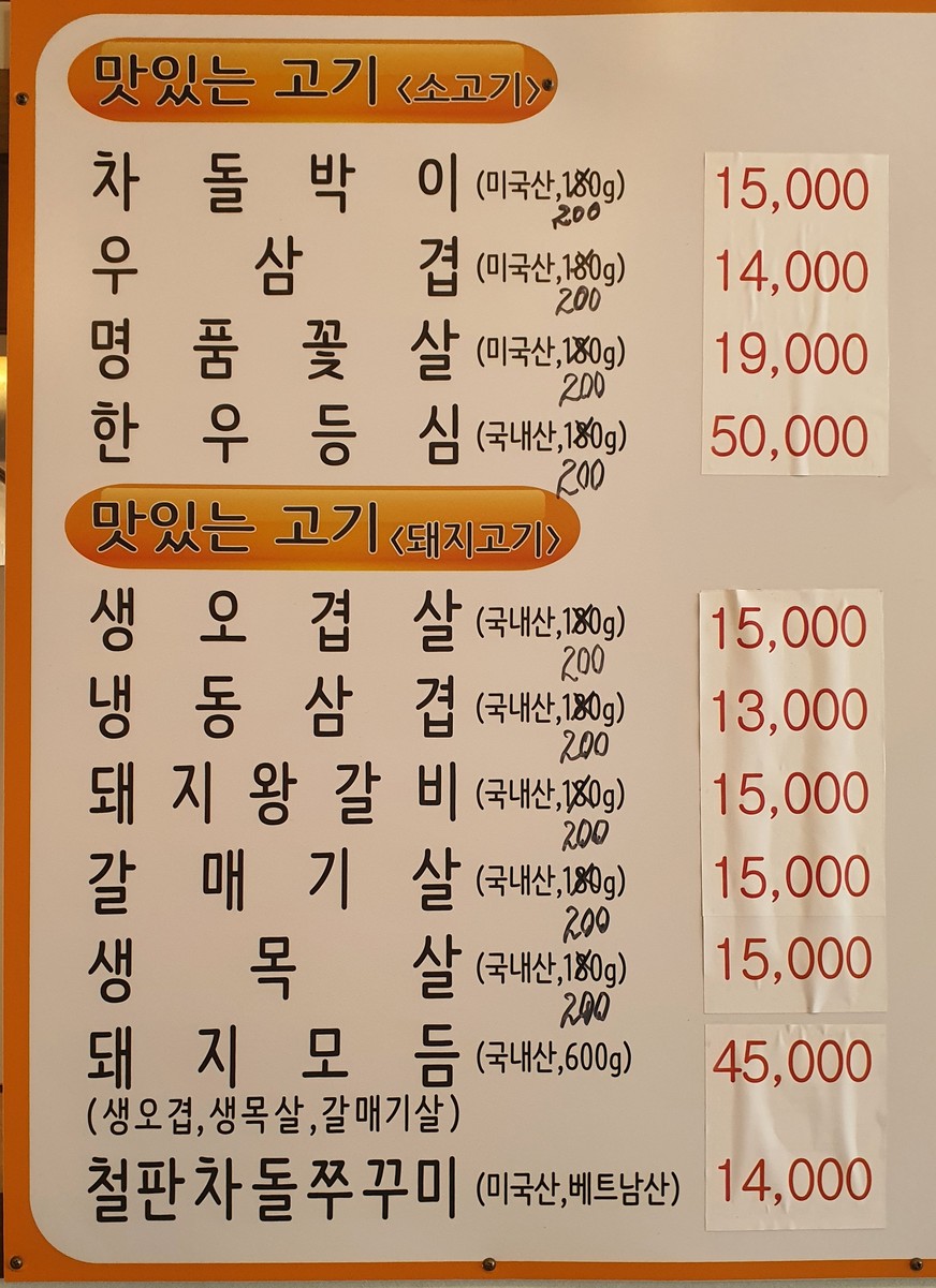 Chadolbagi de Oji menu 1
