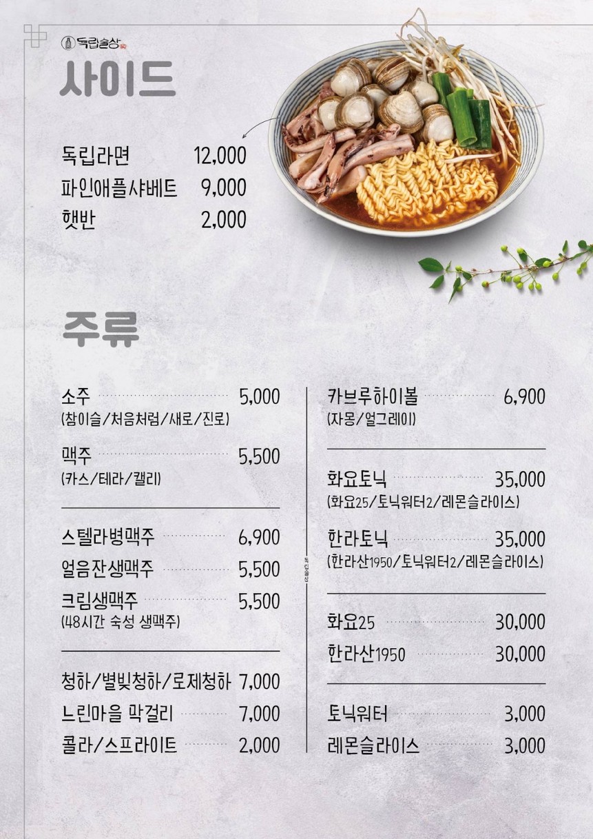 Dongnip Sul Sang menu 4