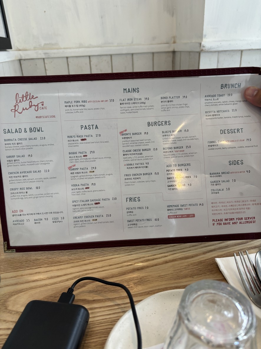 Little Ruby's Cafe menu 1