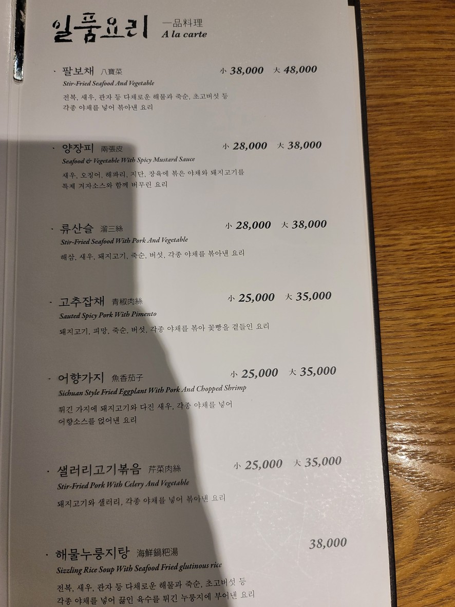 Chunseon menu 2